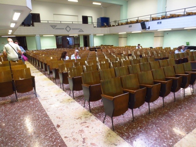 A nice hall that seats about 250 on Sunday mornings
